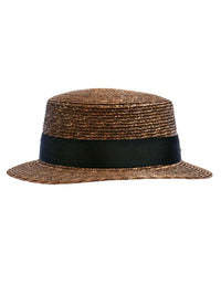 Straw Sun Hat With Black Rhinestone Band