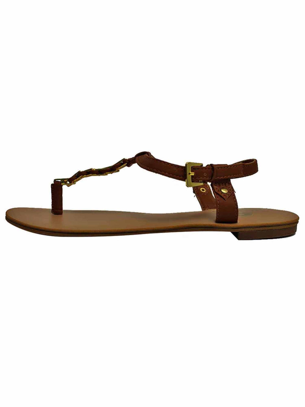 Womens Thong Sandal With Gold Braid Strap
