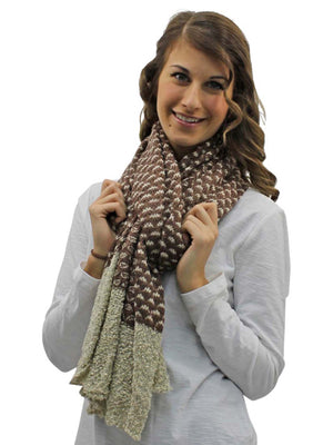 Two-Tone Knit Oversize Oblong Unisex Winter Scarf