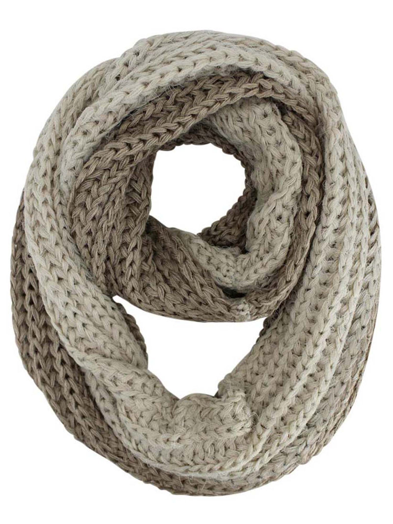 Two-Tone Eyelash Knit Fuzzy Infinity Scarf