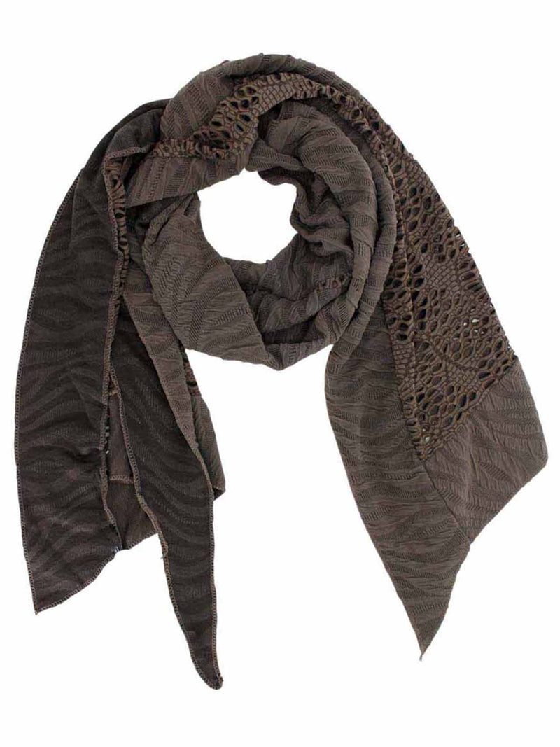 Taupe Unique Textured Oblong Scarf
