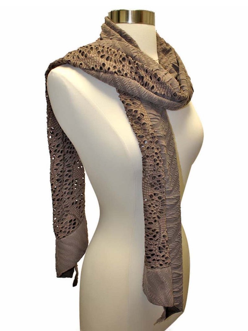 Taupe Unique Textured Oblong Scarf