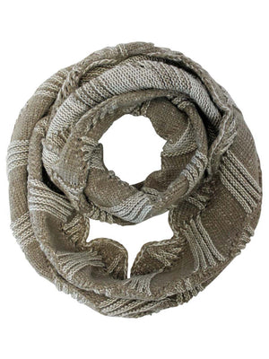 Two-Tone Knit Unisex Winter Infinity Scarf