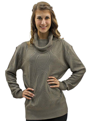 Pattern Knit Long Sleeve Turtleneck Sweater