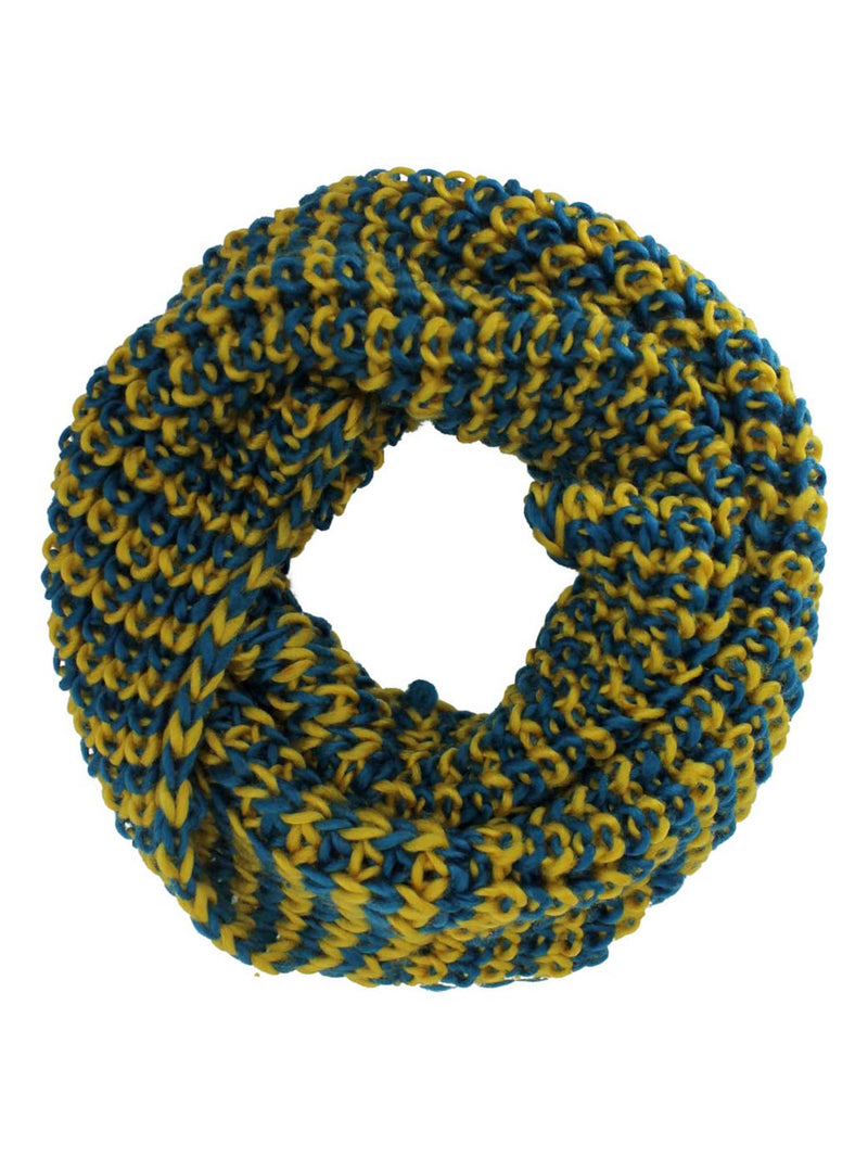 Two-Tone Chunky Knit Unisex Infinity Circle Scarf