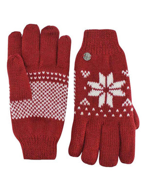 Thermal Insulated Womens Snowflake Knit Winter Gloves