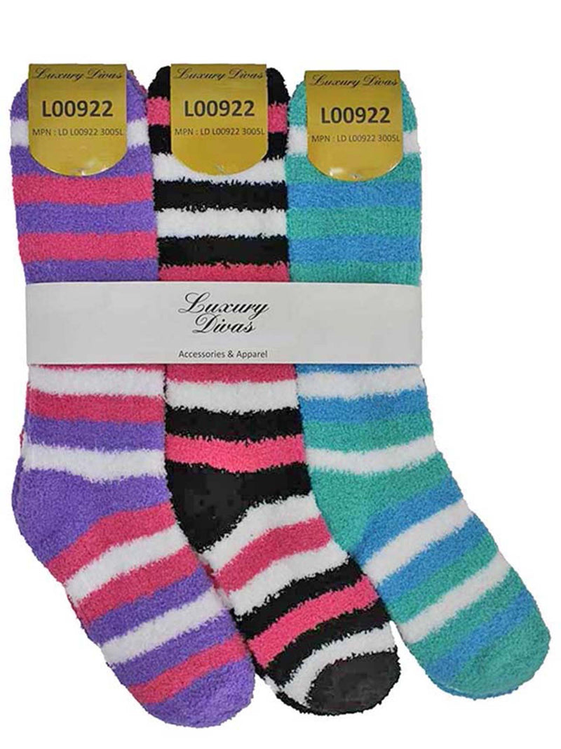 Striped Assorted 6 Pack Knee High Fuzzy Socks – Luxury Divas