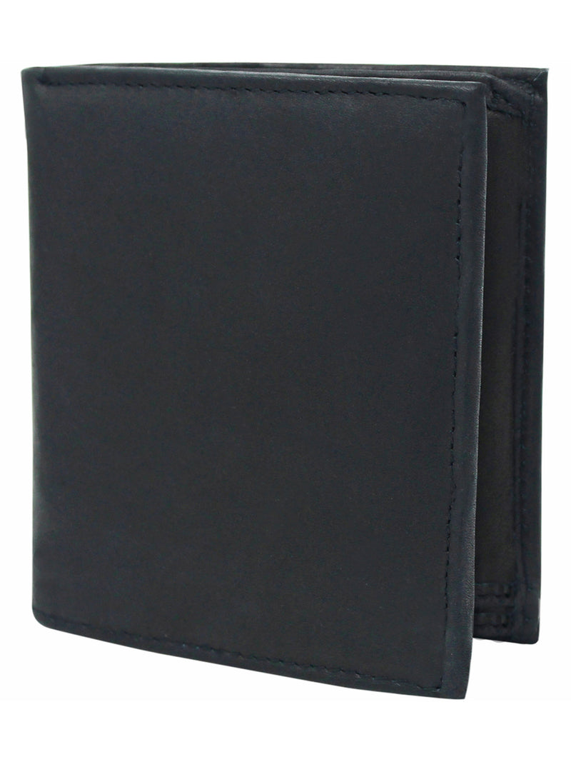 Black Leather Bifold Wallet With 16 Credit Card Slots
