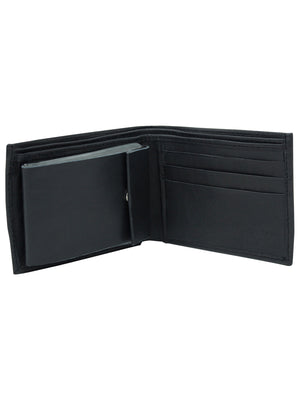 Black Leather Mens Wallet With Snap Picture Pocket
