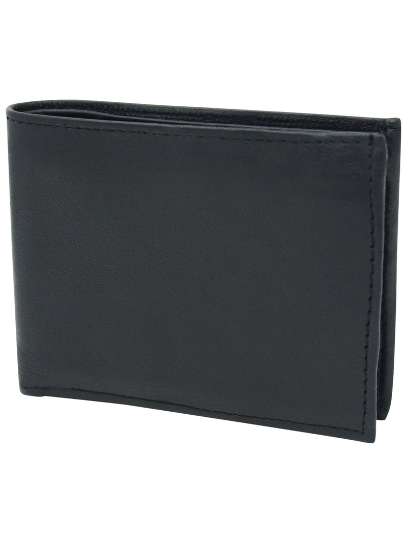 Black Leather Mens Wallet With Snap Picture Pocket