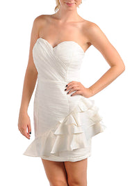 Strapless Cocktail Dress With Ruffle Bottom