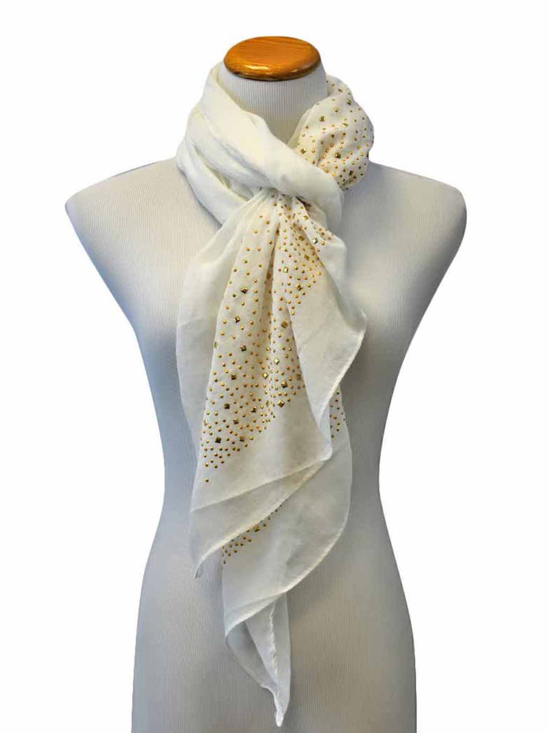 Light Long Scarf With Golden Studs