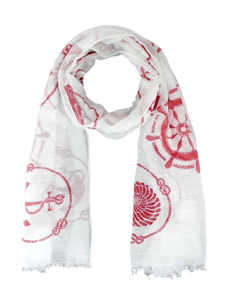 Nautical Icons Print Summer Oblong Scarf
