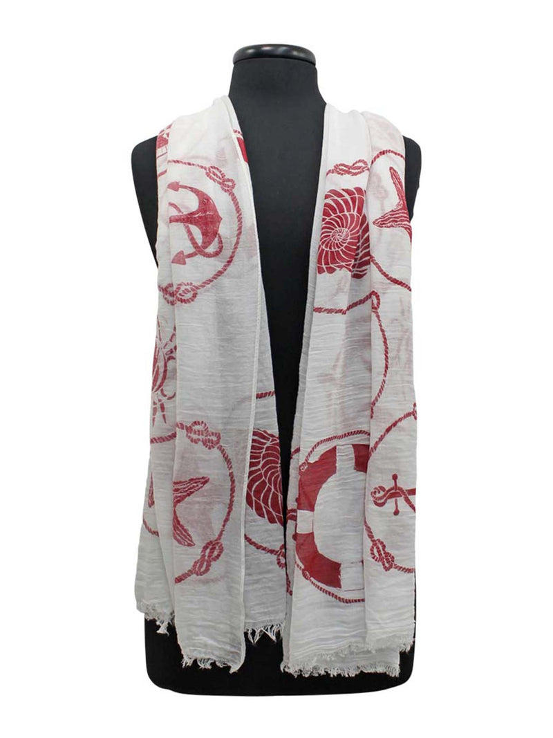 Nautical Icons Print Summer Oblong Scarf